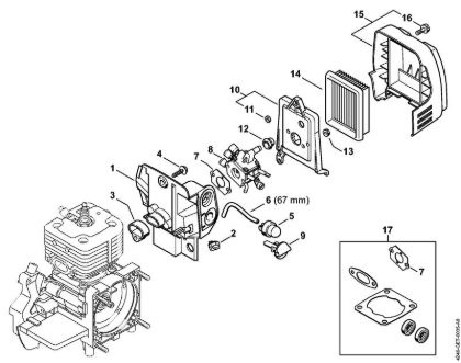Carburetor housing, Air filter Special-purpose units (PC, SP, MC) SP 401 Stihl