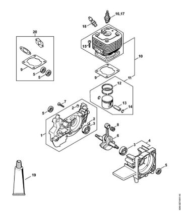Crankcase, Cylinder Special-purpose units (PC, SP, MC) SP 401 Stihl