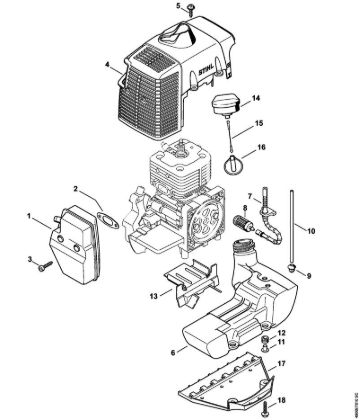 Muffler, Shroud, Fuel tank Special-purpose units (PC, SP, MC) SP 451 Stihl