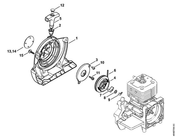 Rewind starter Special-purpose units (PC, SP, MC) SP 451 Stihl