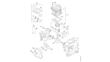 Picture of Crankcase, Cylinder, Muffler SP 452
