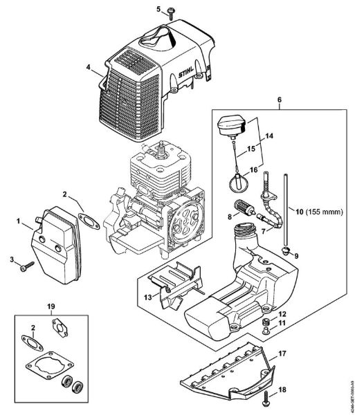 Muffler, Shroud, Fuel tank Special-purpose units (PC, SP, MC) SP 471 Stihl