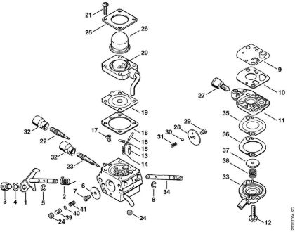 Carburetor C1Q-S110 (43.2008) Special-purpose units (PC, SP, MC) SP 90 T Stihl