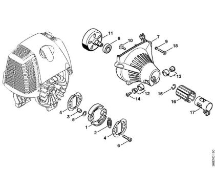 Clutch, Fan housing Special-purpose units (PC, SP, MC) SP 90 T Stihl
