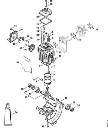 Engine à˜ 38 mm Special-purpose units (PC, SP, MC) SP 90 T Stihl