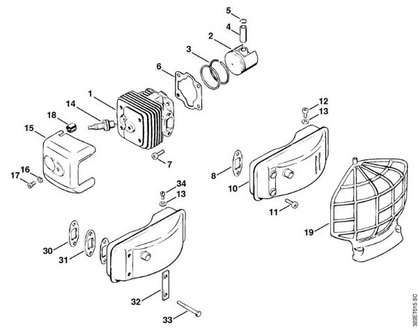 Cylinder, Piston Mistblowers (SR) SG 17 L Stihl