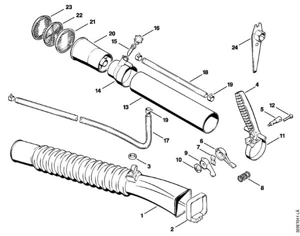 Pleated hose, Control handle Mistblowers (SR) SG 17 L Stihl