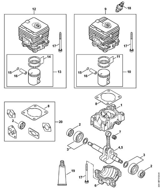 Crankcase, Cylinder Mistblowers (SR) SR 200-D Stihl