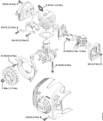 Tightening torques Mistblowers (SR) SR 200-D Stihl