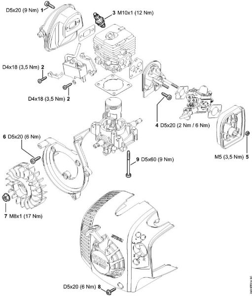 Tightening torques Mistblowers (SR) SR 200-D Stihl