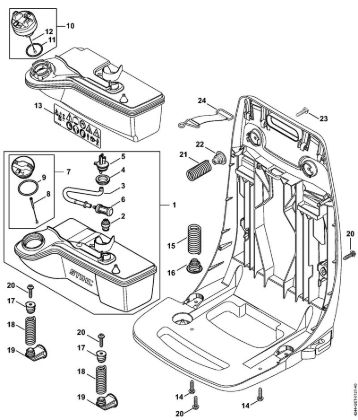 Fuel tank, AV system Mistblowers (SR) SR 450 Stihl