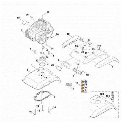 Picture of C - Motor/engine cover MH 445.0