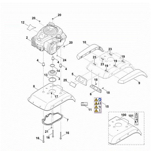 Picture of C - Motor/engine cover MH 445.0 R