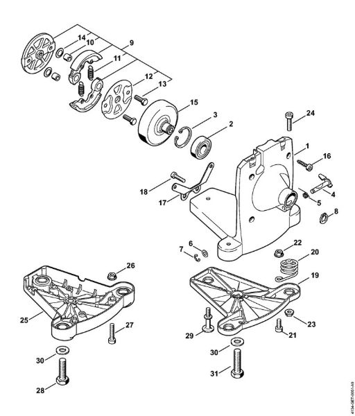 Clutch housing Backpack brushcutters (FR) FR 350 Stihl