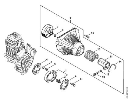 Clutch, Fan housing Brushcutters (FS) FS 111 Stihl