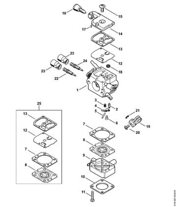 Carburetor 2-MIX 4134/28 Brushcutters (FS) FS 120 2-MIX Stihl