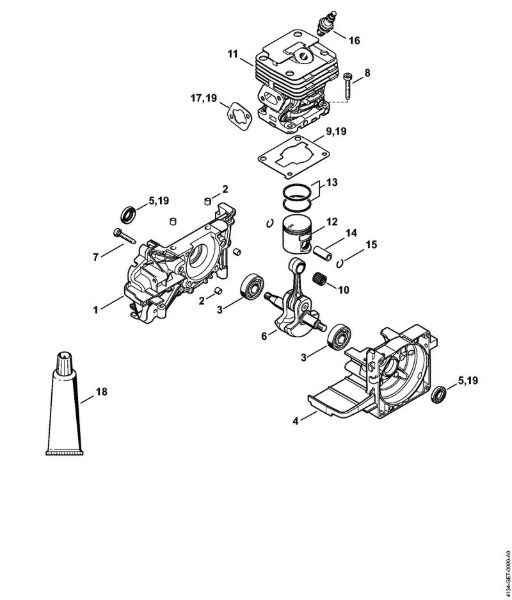 Crankcase, Cylinder FS 120 2-MIX Brushcutters (FS) FS 120 2-MIX Stihl