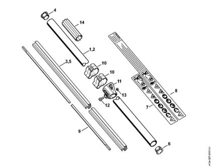 Drive tube assembly Brushcutters (FS) FS 120 2-MIX Stihl