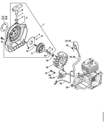 Rewind starter, Ignition system Brushcutters (FS) FS 120 2-MIX Stihl