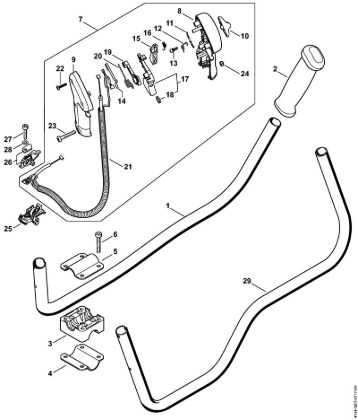 Two-handed handle bar, Control handle Brushcutters (FS) FS 120 2-MIX Stihl