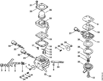Carburetor C1Q-S98, C1Q-S114 (44.2008) Brushcutters (FS) FS 130 Stihl