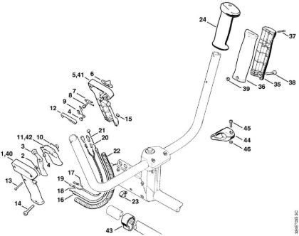 Control handle    3 54 341 645 (20.2002) Brushcutters (FS) FS 220 Stihl