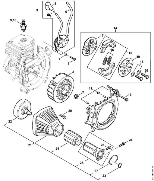 Ignition system, Clutch Brushcutters (FS) FS 235 R Stihl