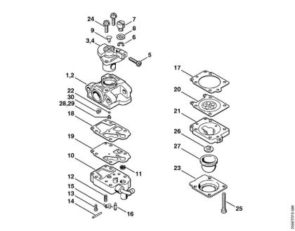 Carburetor WYL-131, WYL-135 Brushcutters (FS) FS 25-4 Stihl