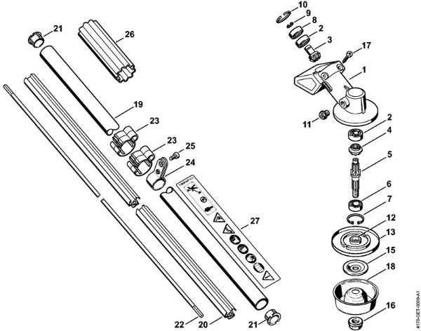 Gear head, Drive tube assembly Brushcutters (FS) FS 25-4 Stihl