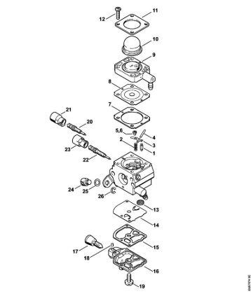 Carburetor C1Q-S216, C1Q-S190 2-MIX (16.2014), (39.2011) Brushcutters (FS) FS 38 2-MIX Stihl