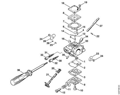 Carburetor WT-492 (USA) Brushcutters (FS) FS 44 Stihl