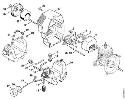 Muffler, Shroud Brushcutters (FS) FS 44 Stihl