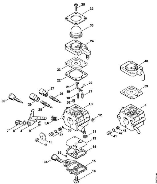 Carburetor C1Q-S186, C1Q-S153, C1Q-S97 (16.2014), (46.2012), (29.2010), (15.2009) Brushcutters (FS) FS 45 Stihl
