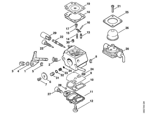 Carburetor C1Q-S66 (36.2002) Brushcutters (FS) FS 45 Stihl