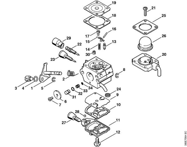 Carburetor C1Q-S71 (25.2004) Brushcutters (FS) FS 45 Stihl