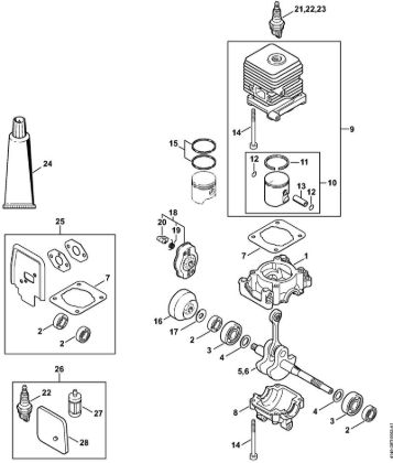 Crankcase, Cylinder Brushcutters (FS) FS 45 Stihl
