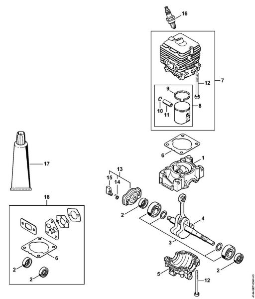 Crankcase, Cylinder Brushcutters (FS) FS 50 (4144) Stihl