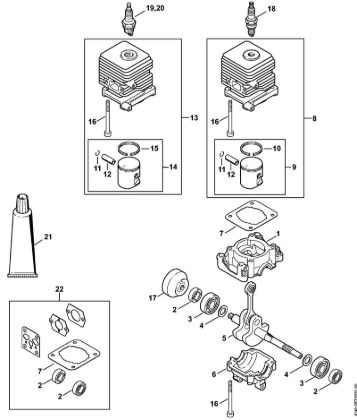 Crankcase, Cylinder 2-MIX Brushcutters (FS) FS 55 2-MIX Stihl