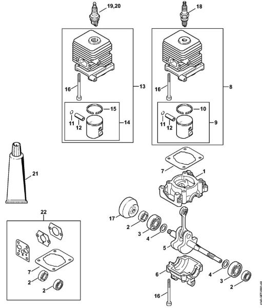 Crankcase, Cylinder 2-MIX Brushcutters (FS) FS 55 R 2-MIX Stihl