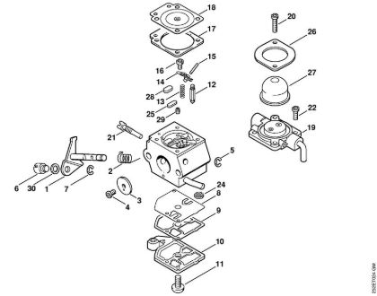 Carburetor C1Q-S44 Brushcutters (FS) FS 55 T Stihl