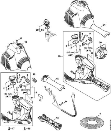 Engine housing (Bike handle) Brushcutters (FS) FS 56 (4144) Stihl