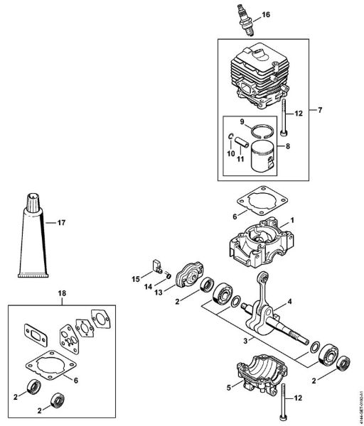 Crankcase, Cylinder Brushcutters (FS) FS 56 RC-E Stihl