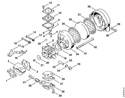 Carburetor, Air filter Brushcutters (FS) FS 61 Stihl