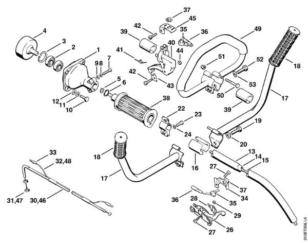 Clutch housing, Drive tube assembly Brushcutters (FS) FS 61 RE Stihl