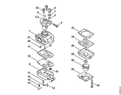 Carburetor WYL-63   1205 100 (2) Brushcutters (FS) FS 65-4 Stihl