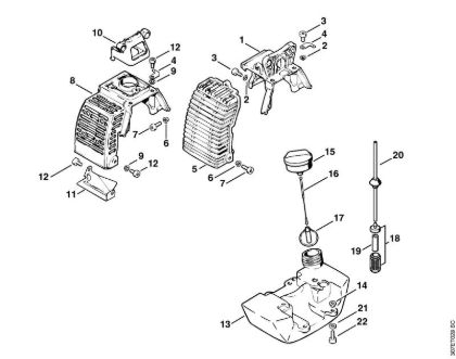 Cover, Fuel tank Brushcutters (FS) FS 86 Stihl