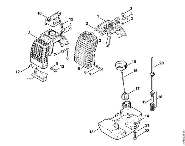 Cover, Fuel tank Brushcutters (FS) FS 86 Stihl