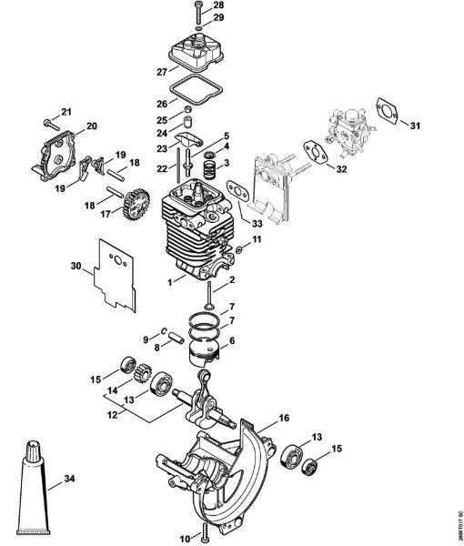 Engine à˜ 38 mm Brushcutters (FS) FS 90 - 4180 Stihl