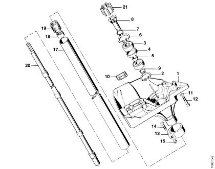 Clutch housing, Drive tube assembly Clearing saws (FS) FS 08 Stihl