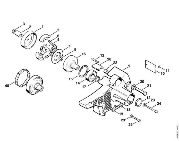 Clutch, Clutch housing Clearing saws (FS) FS 202 Stihl